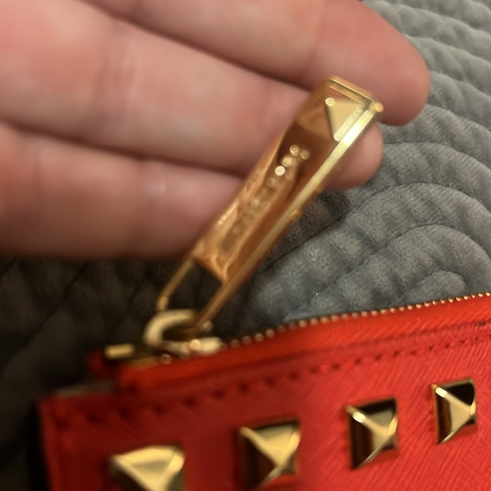NWOT Michael Kors Red Studded Wristlet Clutch - Picture 6 of 14